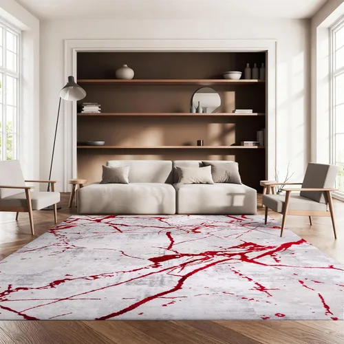 Miniatura 26 de SAFAVIEH Amelia Collection - Alfombra decorativa de 2 x 4 pies, gris y negro, diseño abstracto moderno, no desprende pelusa y de fácil cuidado