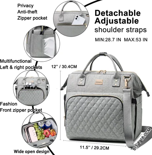 Miniatura 2 de Artelaris Bolsa de almuerzo aislada para mujeres y hombres, lonchera grande reutilizable, bolsas tipo tote refrigeradoras a prueba de fugas