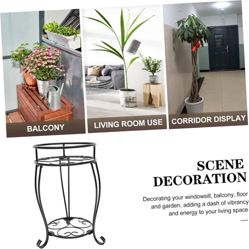 Miniatura 9 de Soporte de hierro resistente para plantas, elegante soporte para macetas para decoración de oficina en casa
