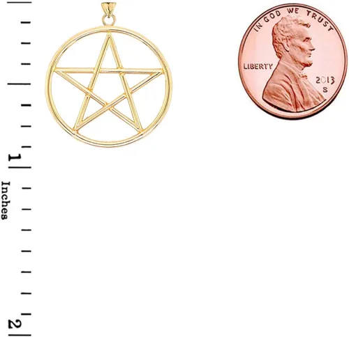 Miniatura 2 de Colgante de estrella de pentagrama de oro de 10 quilates pequeño
