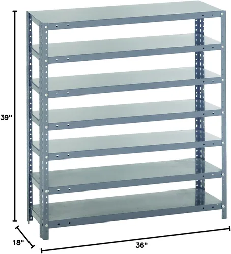 Miniatura 29 de Quantum QSBU-245BK Heavy Duty Shelving Unit with (7) Shelves and (24) QUS245 Black Bins for Garage Warehouse Storage Distribution 400 lb Load