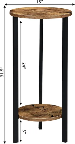 Miniatura 8 de Convenience Concepts Graystone - Soporte para plantas de 2 niveles de alto de 31 pulgadas, soporte industrial para plantas, jarrones y antigüedades
