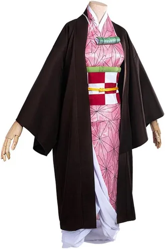 Miniatura 4 de Disfraz de anime para cosplay de Kochou, traje con kimono, uniforme completo con peluca Rosa