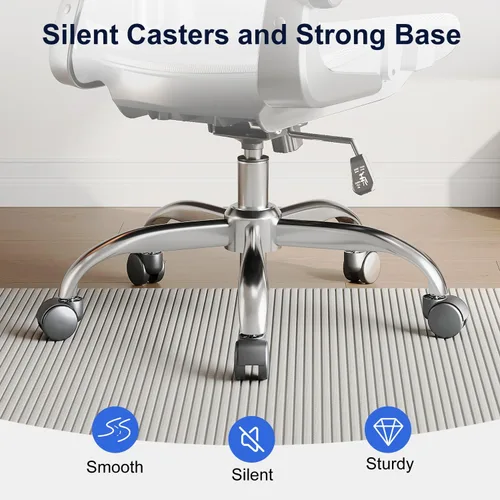 Miniatura 11 de marrap Silla de oficina ergonómica, cojín de asiento de malla con reposabrazos 3D y reposacabezas 3D, soporte lumbar ajustable con función