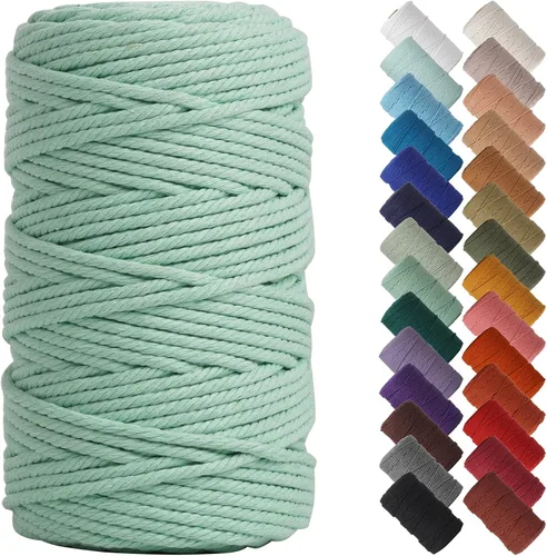 Miniatura 34 de NOANTA - Cuerda de macramé color beige natural, 1/8 pulgadas (3 mm) x 109 yardas (100 metros), cuerda de algodón colorido para colgar en la pared