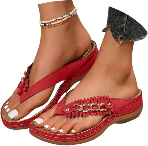 Miniatura 8 de Sandalias ortopédicas para mujer con soporte de arco, sandalias informales para playa, verano, caminar, viajes, cómodas sandalias planas para mujer