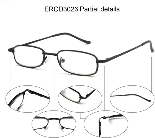 Miniatura 3 de Paquete de 4 lentes de lectura portátiles delgados y delgados con estuche de bolsillo para hombres y mujeres