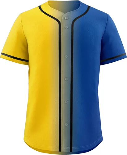 Miniatura 16 de KXK Camiseta de béisbol en blanco para hombre, camisas casuales con botones, manga corta, uniforme deportivo de equipo activo