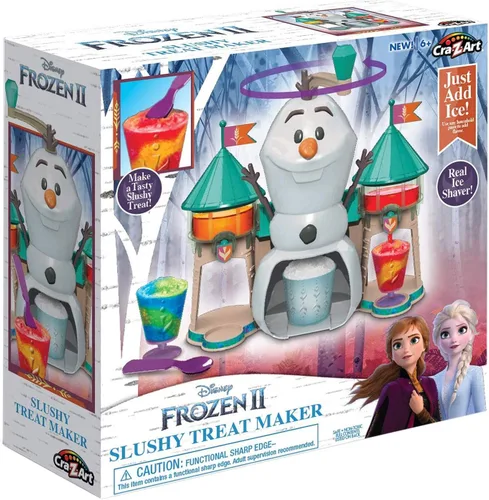 Disney Frozen II Slushy Treat Maker incluye unidad de granizado, máquina de afeitar de hielo, moldes para cubitos de hielo, cubo de hielo, taza para
