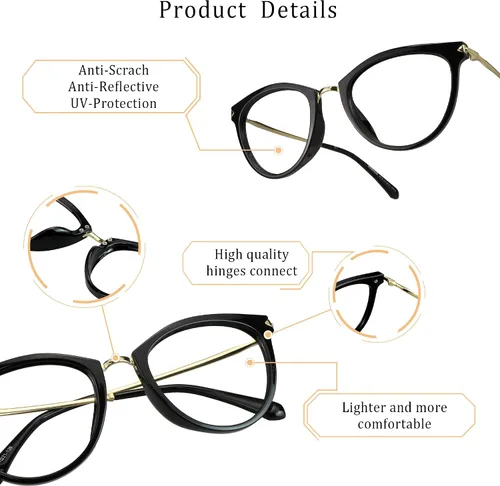 Miniatura 2 de LifeArt Lentes de bloqueo de luz azul, antifatiga ocular, anteojos de lectura para computadora, anteojos de juegos, gafas de TV para mujeres