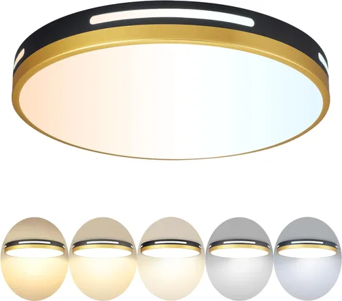 Miniatura 23 de Paquete de 3 lámparas de techo de montaje empotrado doradas LED, lámpara de techo de 24W para dormitorio, montaje en techo regulable, lámpara