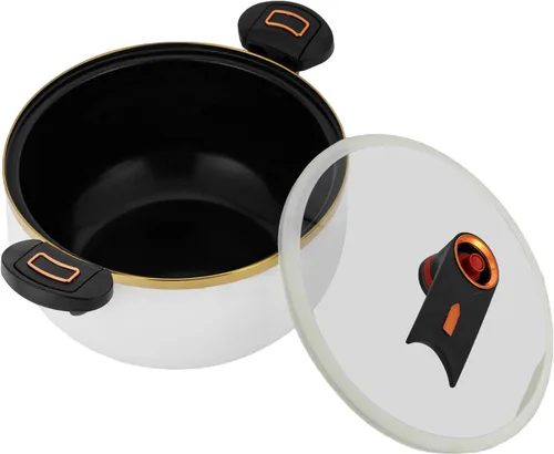 Miniatura 7 de Olla a presión micro de 8.45 cuartos de galón, antiadherente, utensilios de cocina para microondas, olla versátil con tapa, olla grande inferior