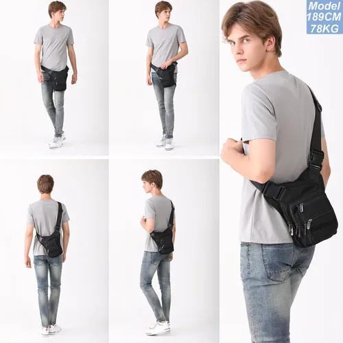 Miniatura 7 de NICGID Riñonera para la pierna, bolsa de muslo, bolsa de pierna caída, bolsas de cintura de senderismo para hombres y mujeres, bolsa de viaje al