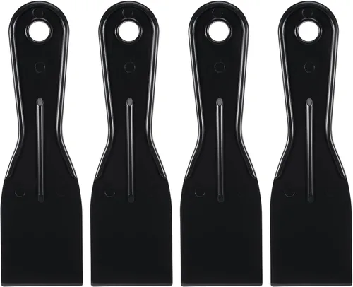 uxcell Raspador de masilla de 2 pulgadas de plástico ABS para paneles de yeso, parche de reparación, revestimiento de pared, color negro, 4 unidades