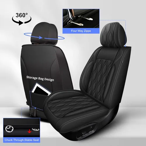 Miniatura 2 de DISUTOGO Fundas de asiento de automóvil para Chevrolet/Chevy Trailblazer 2021-2023 2024: fundas de asiento delantero, impermeables, de piel