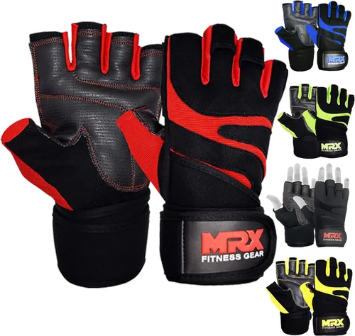 Miniatura 27 de MRX - Guantes de levantamiento de pesas para hombres, guantes de entrenamiento para hombre, guantes de levantamiento de muñeca, guantes de gimnasio