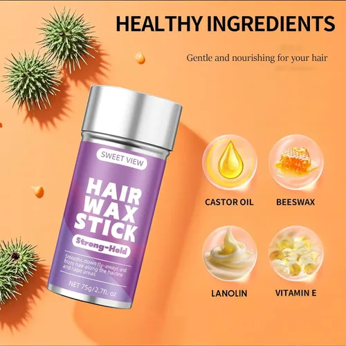 Miniatura 3 de SWEET VIEW Barra de cera para el cabello, pomada para el cabello, bálsamo/gel para domar los vuelos, encrespamiento, elegantes colas de caballo