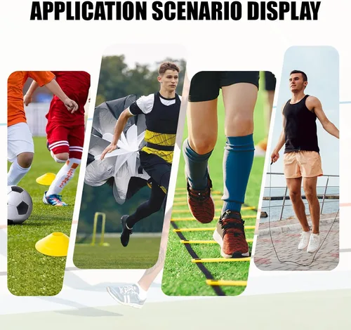Miniatura 7 de Escalera de Agilidad, Conjunto de Equipo de Entrenamiento de Velocidad, Escalera de Velocidad de 20 Pies con Peldaños, Conos de Fútbol, Cuerda