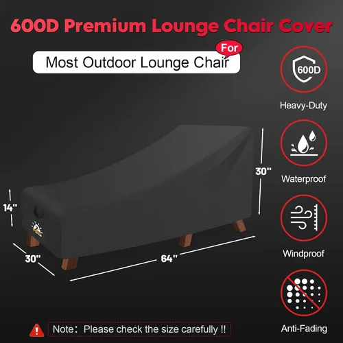 Miniatura 2 de Zettum Funda para Silla de Salón al Aire Libre - Funda Impermeable para Silla de Descanso de Patio, 600D Resistente y Resistente a la Decoloración