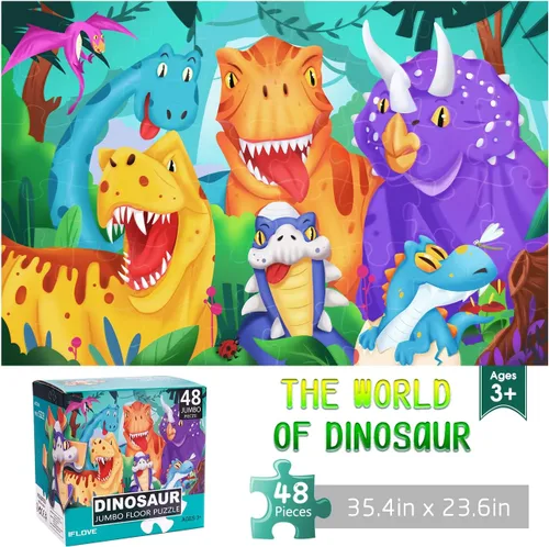 Miniatura 8 de Rompecabezas Jumbo de Piso para Niños, Rompecabezas Grandes de Animales de Granja, Rompecabezas de Granero de 48 Piezas para Niños Pequeños de 3-5