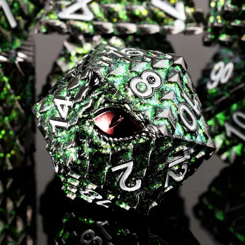 Miniatura 11 de 1 dado de metal D20 DND – Dados poliédricos gigantes metálicos de 20 caras, dados grandes de 1.378 in de ojo de dragón para juego de mesa