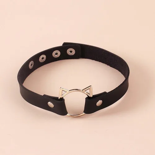 Miniatura 3 de TIDOO Gargantilla negra gótica, collar de cuero lindo, gargantilla de corazón sexy, gargantilla punk con púas para mujer