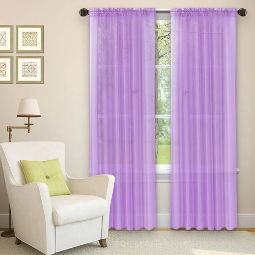 Miniatura 20 de Golden Linens LLC Juego de 2 paneles transparentes de color gris para ventana, bolsillo para barra, 54 pulgadas de ancho x 84 pulgadas de largo cada