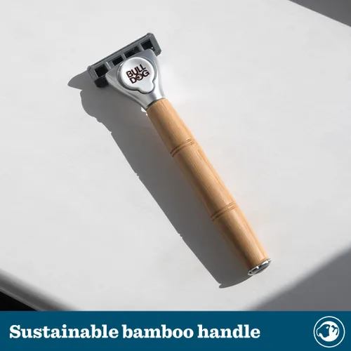 Miniatura 6 de Bulldog Cuidado de la piel - Rasuradora de bambú sensible con mango suave y 2 repuestos de cuchillas