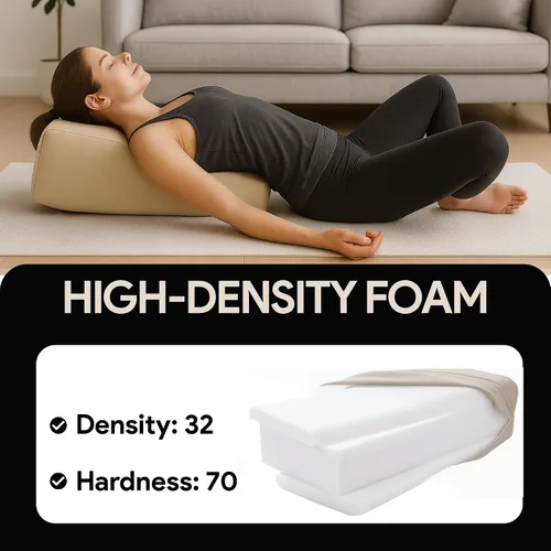 Miniatura 6 de Almohada rectangular de yoga para meditación, yoga y apoyo de espalda, cojín de meditación suave con funda de algodón extraíble para lavar a mano