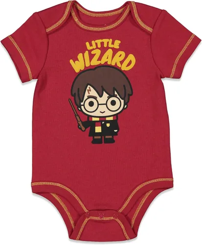 Miniatura 4 de Harry Potter Paquete de 3 mamelucos de manga corta blancogrisrojo