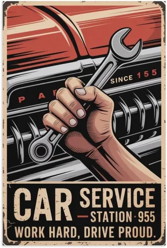 Vintage Auto Repair Inspirational Poster Retro Garage Service Wall Art for Workshop Or Home Bar Canvas Posters Unframe-style 20x30inch(50x75cm)