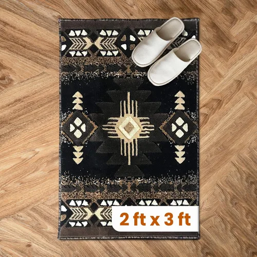 Miniatura 110 de YHSF South West - alfombra estilo nativo americano del suroeste C318 - fácil de limpiar, gruesa, suave, duradera, alfombra inspirada en tribus