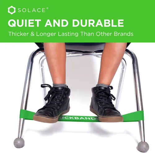 Miniatura 5 de KICK BANDS Bandas para sillas para niños con pies inquietos, paquete de 3 bandas para aliviar la ansiedad con TDAH para sillas y escritorios