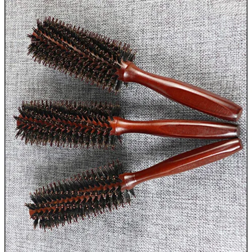 Miniatura 4 de 2 cepillos redondos para el cabello con cerdas de jabalí, cepillo de pelo rizado para secar, peine desenredante, peine de masaje, herramientas