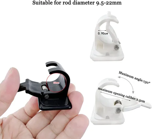 Miniatura 3 de Clips de caña de montar en la pared – 10 piezas de caña de pesca/taco/cortina soporte clips de almacenamiento