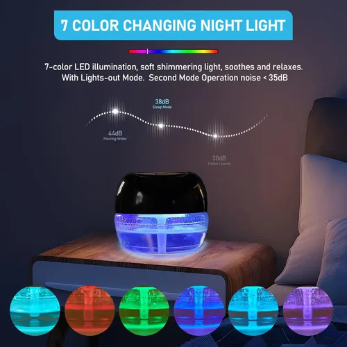 Miniatura 7 de Limpiador de Aire Lavador de Aire, Difusor de Aromas para Aire Fresco para el Hogar, Oficina, Purificador de Aire con Luz Nocturna (Negro)