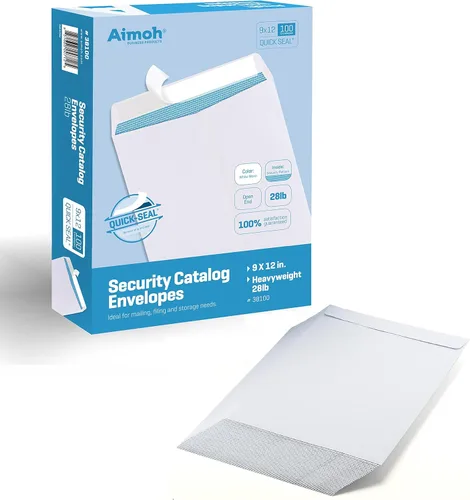 Miniatura 7 de Aimoh (38100) 100 sobres de catalogo blancos 9 x 12 con cerramiento adhesivo ultrafuerte 28LB para catálogos, fotos, cartas y documento de correo, 9