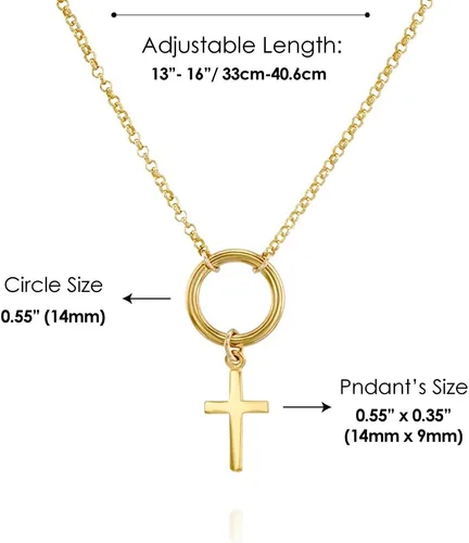 Miniatura 43 de Collar de cruz de oro para mujer, collares con colgante de cruz minimalista, longitud de 16 a 18 pulgadas, joyería cristiana hecha a mano, regalo
