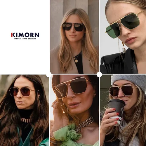 Miniatura 3 de kimorn Gafas de sol polarizadas para mujer y hombre, retro, de gran tamaño, cuadradas, vintage, modernas, clásicas, grandes, de metal, gafas de sol