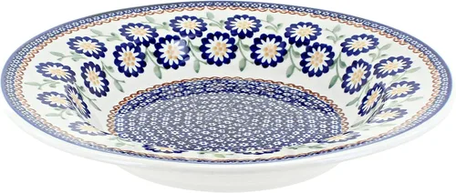 Miniatura 12 de Cerámica polaca de rosa azul – Plato de sopa azul violeta – 9.25 pulgadas de diámetro – Gran cuenco para sopas, ensaladas y pastas