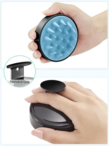 Miniatura 2 de HEETA Masajeador de cuero cabelludo para el crecimiento del cabello, cepillo de champú de silicona suave para el cuero cabelludo y exfoliación