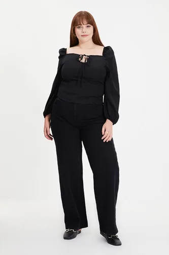 Miniatura 6 de Trendyol Jeans de pierna ancha de cintura alta para mujer