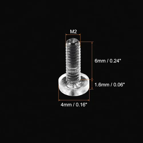 Miniatura 2 de uxcell M2x6mm plástico Phillips pernos 50pcs PC Pan cabeza máquina tornillos transparentes