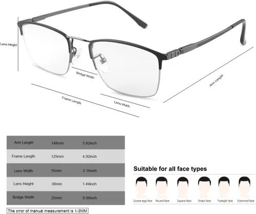 Miniatura 7 de YIMI Gafas de lectura multifocales fotocrómicas progresivas para computadora con bisagra de resorte Gafas de sol antirreflejo Lector UV de transición