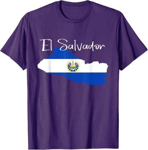 Miniatura 64 de Camiseta con la bandera de El Salvador, mapa de El Salvador, camiseta de Salvador para mujer