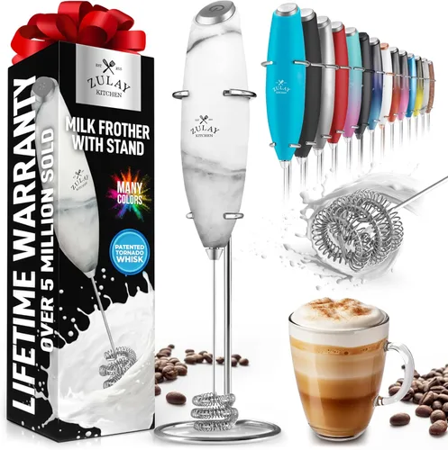 Miniatura 15 de Varita de espumador de leche mini y potente – Potente espumador de café de mano, mezclador de bebidas operado con batería – Tamaño de bolsillo Azul