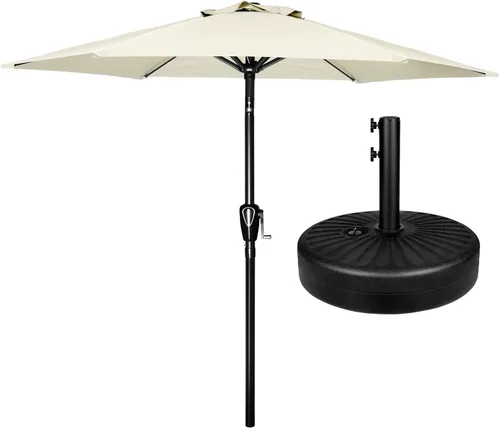 Miniatura 17 de Simple Deluxe sombrilla de patio de 7.5 pies, sombrilla de mesa para exteriores, sombrilla de jardín con botón de inclinación/manivela, 6 varillas