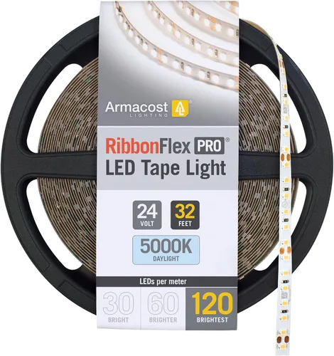 Miniatura 36 de Armacost Lighting RibbonFlex Pro 136230 - Tira de luces LED blancas de 24 V, 120 LED/m, 2700K, 16.4 pies