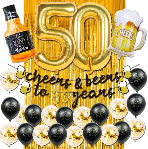 Miniatura 8 de Decoraciones de cumpleaños 21 para él, decoraciones de cumpleaños 21 con globos dorados de 40 pulgadas, pancarta de felicitación a 21 años, cortinas