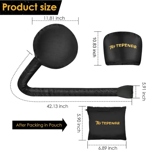 Miniatura 3 de TEPENAR Accesorio para secador de pelo, grande, negro, mejorado, suave, ajustable para secador de pelo de mano, secado rápido, ideal para el cuidado